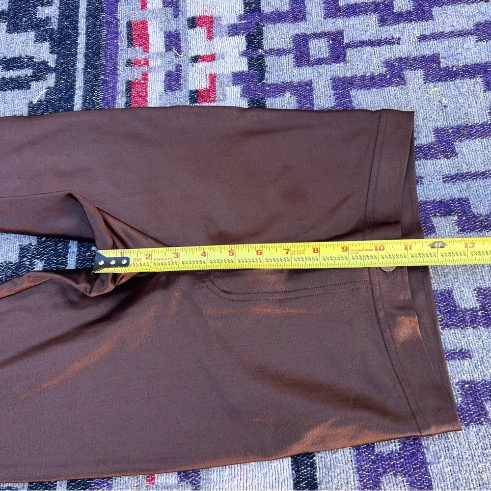 American apparel brown disco pants tight metallic skinny jeans high waist size s - Picture 4 of 10